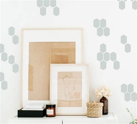 Wall Decal -stretched honeycomb - wall stickers | Wall decals, Mid century modern wall decor ...