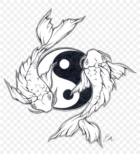 Butterfly Koi Yin Yang Fish Yin And Yang Tattoo, PNG, 802x900px, Koi, Art, Artwork, Beak, Bird ...