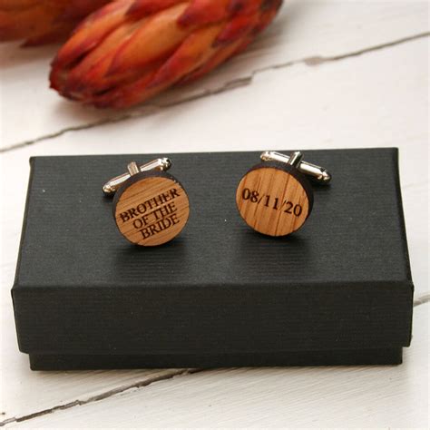 Personalised Wooden Wedding Groomsmen Cufflinks By Juliet Reeves ...