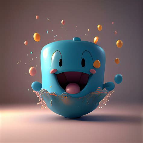 Cute blue ice cube with funny face. 3D rendering., Image 23184169 Stock ...