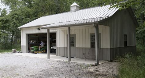 Covered Porch / Morton Buildings garage in Marysville, Ohio. | Metal ...