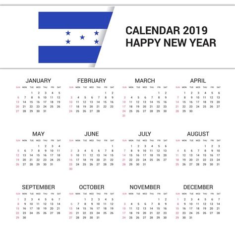 Honduras Flag Vector PNG Images, Calendar 2019 Honduras Flag Background ...