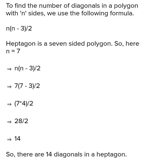 1) how many sides and diagonals have septagon? - Brainly.in