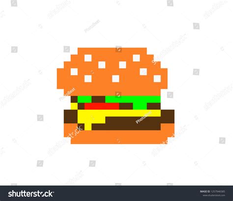 Pixel Art Hamburger Stock Vector (Royalty Free) 1257946585 | Shutterstock