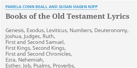 "BOOKS OF THE OLD TESTAMENT" LYRICS by PAMELA CONN BEALL AND SUSAN HAGEN NIPP: Genesis, Exodus ...