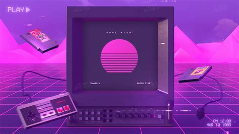 ArtStation - Youtube Retro Gaming Overlay Vaporwave Psd Template