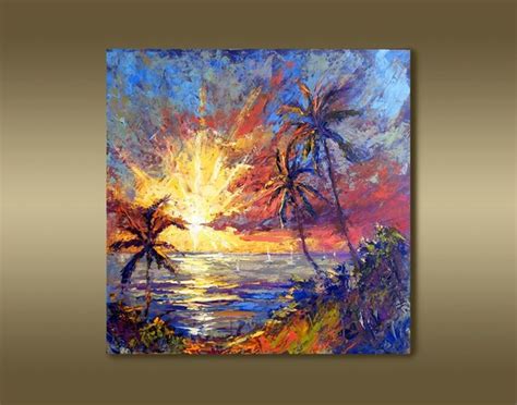 Hawaii Seascape Painting Sunset Original Art Oil on Panel | Etsy