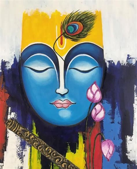 Krishna painting Indian art Indian painting India decor Asian | Etsy | Buddha art painting, Art ...