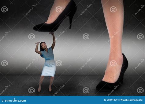 Composite Image of Businesswoman Stepping Stock Image - Image of digitally, amazed: 70241879