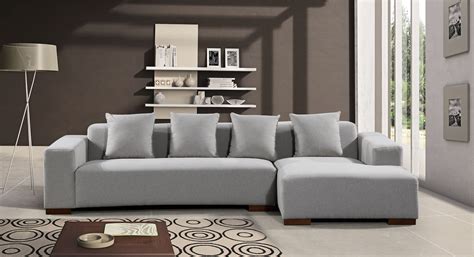 Deep Seating Sectional Sofa - Light Grey Fabric