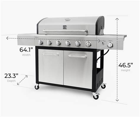 Kenmore 6-Burner Gas Grill with Side Burner, Stainless Steel - Kenmore