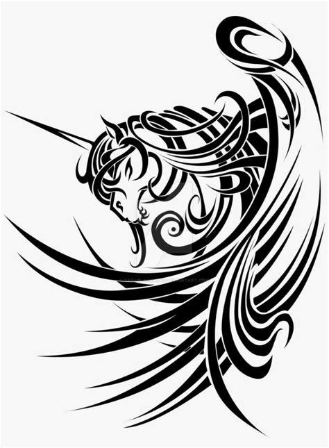 Svg Free Download Designs On Abstract Tribals Deviantart - Tribal Unicorn Tattoo Design PNG ...