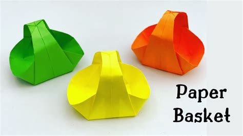 DIY how to make origami paper basket 🧺 / paper craft / easy origami ...