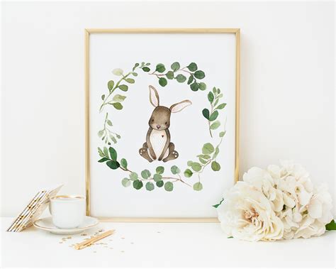 Watercolor Bunny Rabbit Print Bunny Printable Wall Art | Etsy