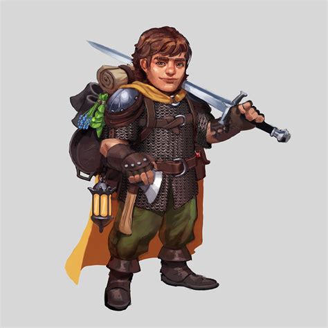 [ART][OC] Halfling Fighter Firgle Thornstroke by Me : r/DnD