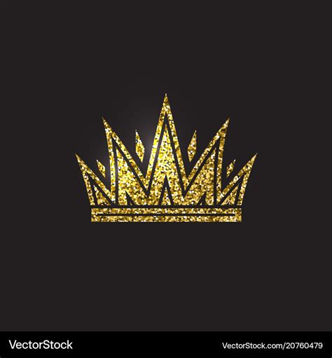 Queen crown royal gold headdress king golden Vector Image