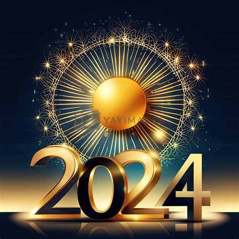 2024 golden bold letters symbol colored design Happy new year background. by ...