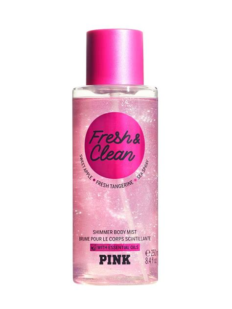 Amazon.com : Victorias Secret Pink Collection Fresh and Clean Shimmer Body Mist New Women's ...