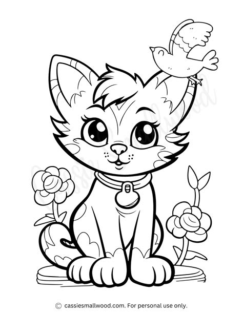 37 Cute Cat Coloring Pages - Cassie Smallwood