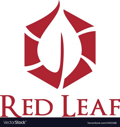 Red leaf logo design Royalty Free Vector Image