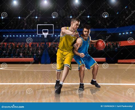 Two Basketball Players in Scrimmage during Basketball Match Stock Photo - Image of sportsman ...