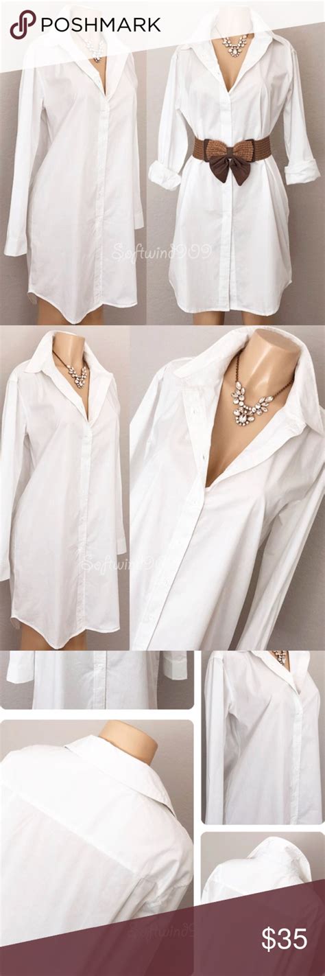 😍Classic White Button Up Shirt Dress *Medium😍 | Clothes design, Fashion, Long shirt dress