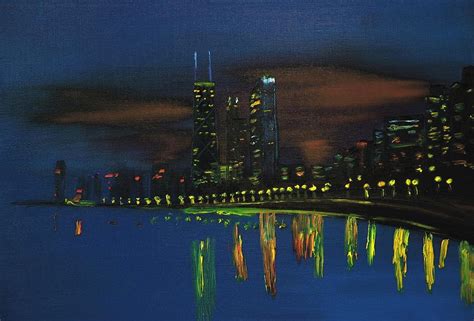 Chicago Impressionism Skyline Painting by Modern Impressionism