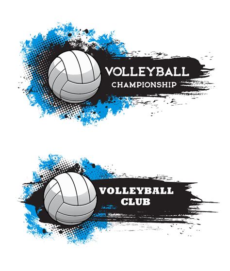 Volleyball championship banner blank template 23837227 Vector Art at ...