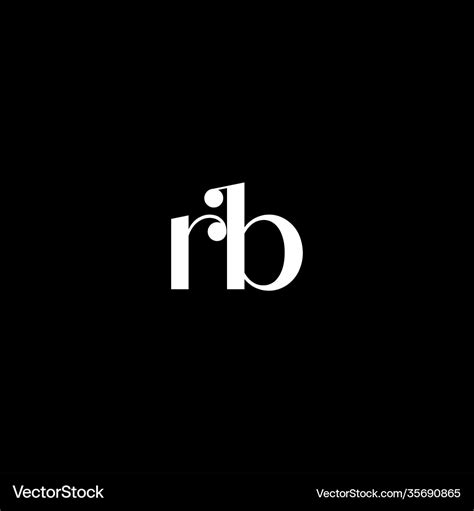 R b letter logo abstract design on black color Vector Image