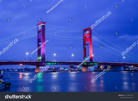 Colorful Ampera Bridge Jembatan Ampera Night Stock Photo 1251887794 ...