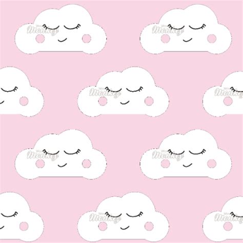 Cloud Baby Pink Clouds Printed Fabric - Miss Daisy Patterns