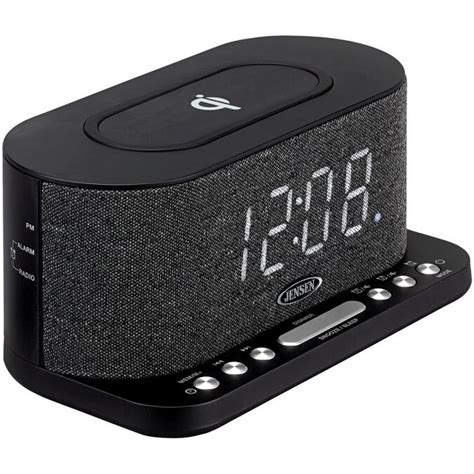 Jensen Dual Alarm Clock Radio with Wireless QI Charging in the Clocks department at Lowes.com