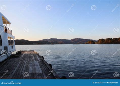 View of Lake Hibara and Autumn Leaves from the Pier in Urabandai ...