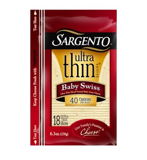 Sargento® Ultra Thin® Baby Swiss Cheese Slices | Sargento