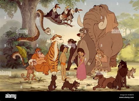 THE JUNGLE BOOK, (l-r): King Louis, Kaa, Shere Khan, Mowgli, Bagheera ...