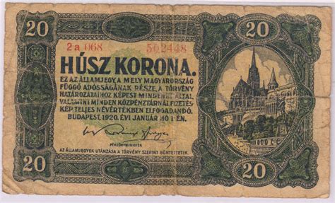 Hungary - 20 kroner 1920 used currency note - KB Coins & Currencies