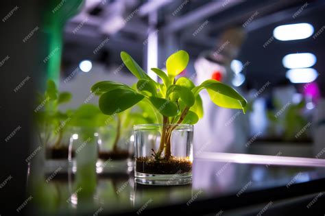 Premium AI Image | A bioengineered plant growing in a laboratory with ...