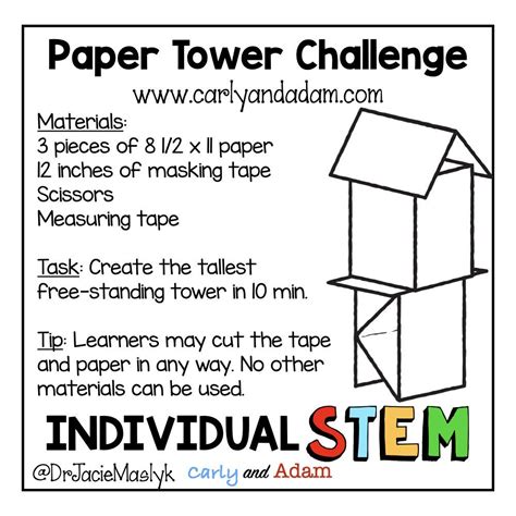 4 Tips For Individual STEM Challenges — Carly and Adam | Elementary stem activities, Stem lesson ...