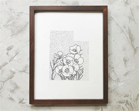 Utah Sego Lily State Flower Drawing Giclee Print | Etsy