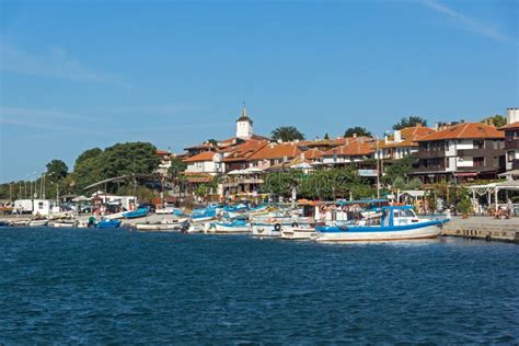 Panoramic View Of Port And Old Town Of Nessebar, Burgas Region, Bulgaria Editorial Photo - Image ...