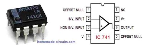 Op amp IC 741 Datasheet, Pinout, Applications – Homemade Circuit Projects