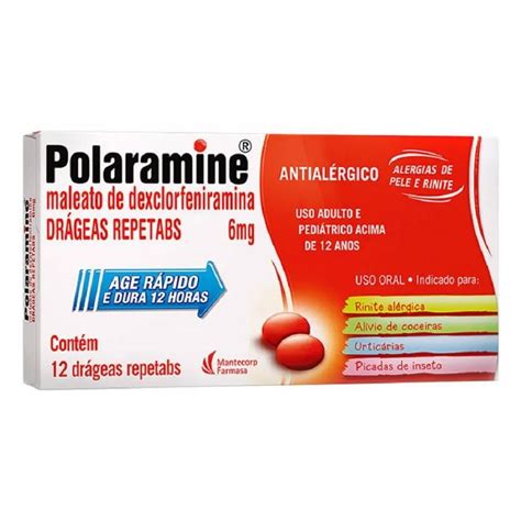 Droga Nossa em casa -Polaramine Repetabs 6mg 12 Drágeas