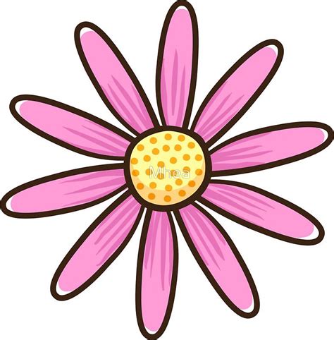 a pink flower with yellow dots on it's center and the word love in the middle