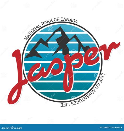 Jasper National Park Logo Badge on White Background, Vector Illustration Stock Vector ...