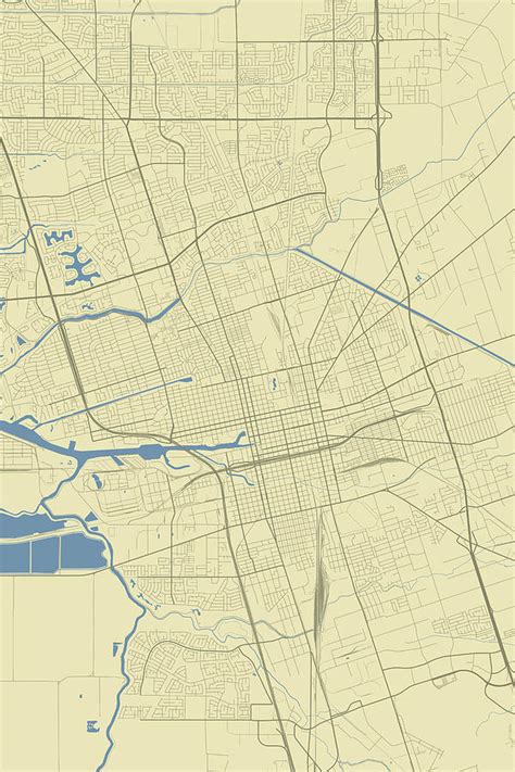 Stockton California USA Classic Map Digital Art by Jurq Studio - Fine ...