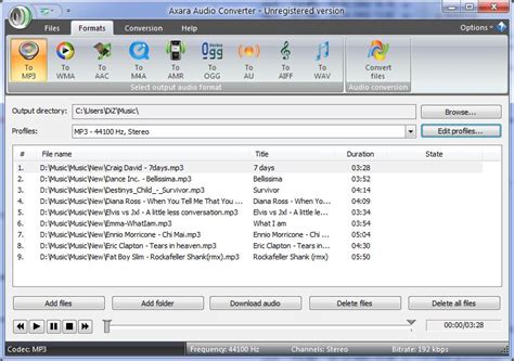 FREE download Audio Converter Mp3, WMA, FLAC, VOC, AAC, OGG, AMR, M4A, M3U, other audio files.