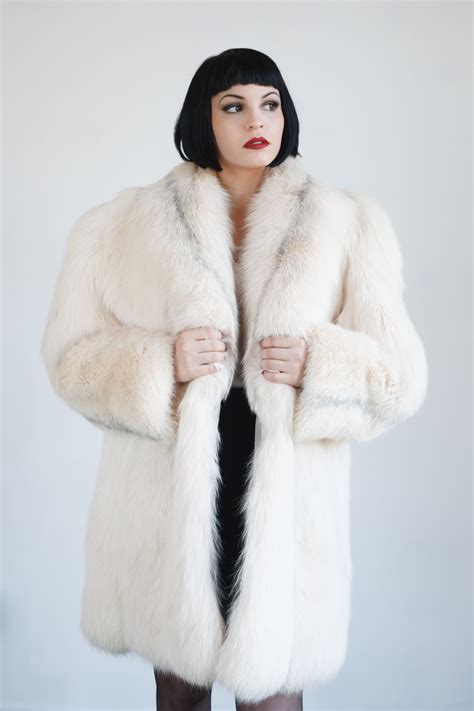 Women's Designer White Fox Fur Coat - Size Medium - $7,500.00 Value | Property Room