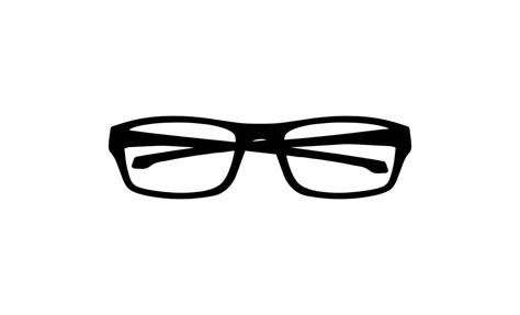 Stylish black frame glasses isolated on white background. Creative and modern silhouette glasses ...