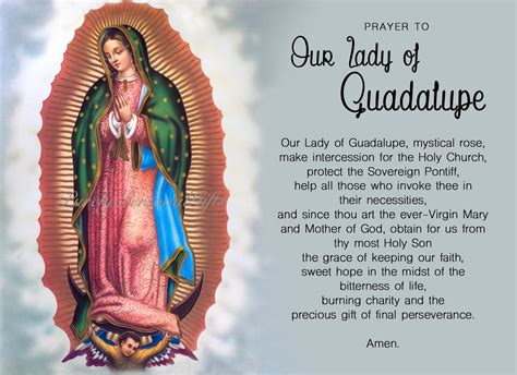 Our Lady of Guadalupe Prayer Card Nuestra Senora de | Etsy