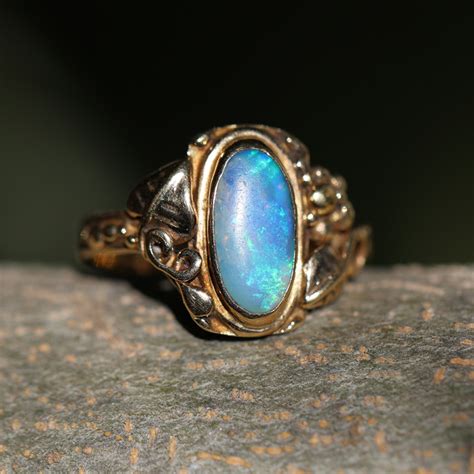 Vintage | Vintage Black Opal 14k Gold Ring at Voiage Jewelry